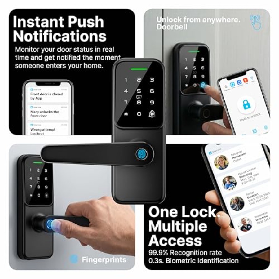 Front door, bedroom, office sm - Smart Door Lock Wifi review and price