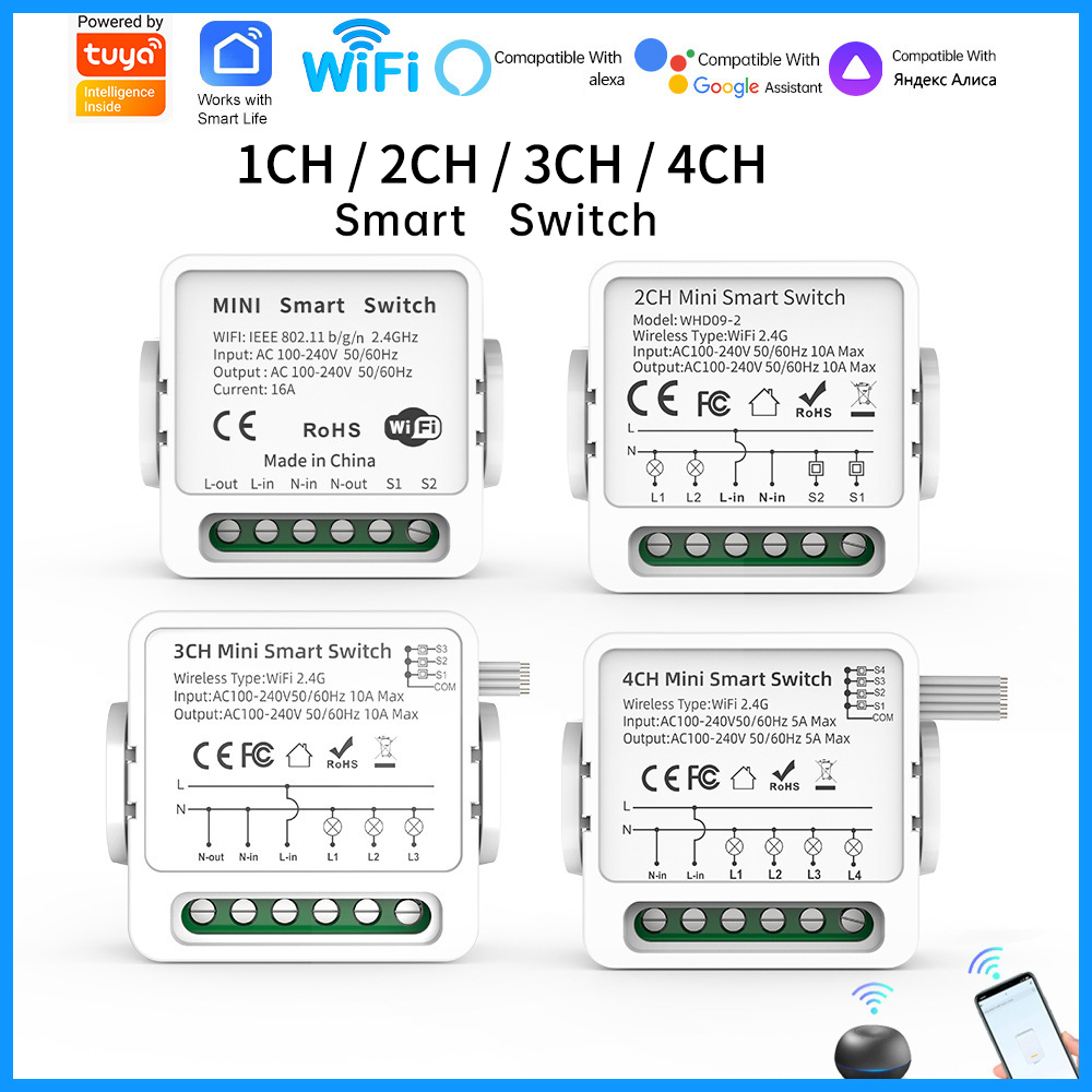 Tuya WiFi Smart Switch 1/2/3/4 - Smart Light Switch Wifi review and price