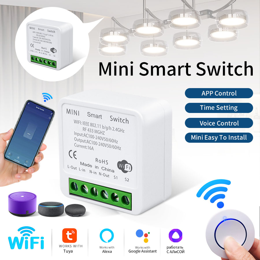 RF433Mhz 16A/20A Tuya WiFi Sma - Smart Light Switch Wifi review and price